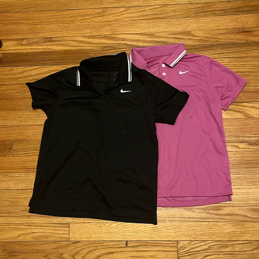 Black and Pink Nike Dri Fit Polo